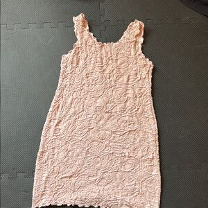 Embossed Haystacks Pink tank Dress